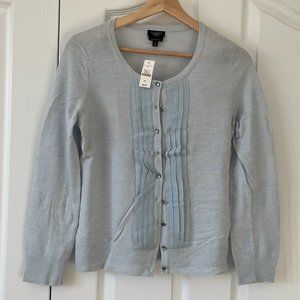 NWT Talbots Wool Cardigan Knit Sweater Top Size LP Light Blue